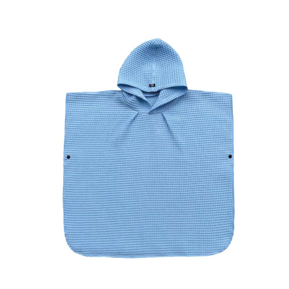 Badeponcho für Kinder in Hellblau aus 100% Baumwolle