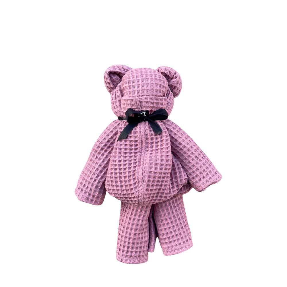 Badeponcho für Kinder als Teddybär gebunden und somit das perfekte Geschenk