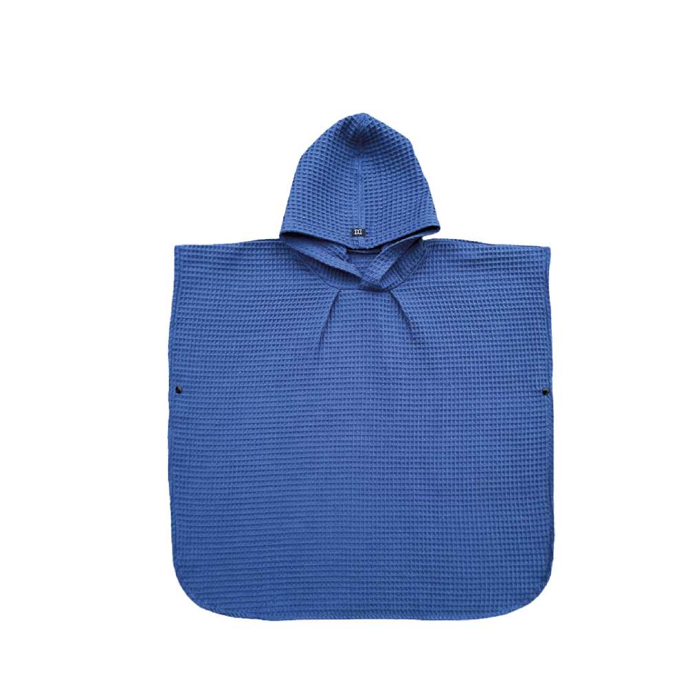 Badeponcho für Kinder in Ozeanblau aus 100% Baumwolle