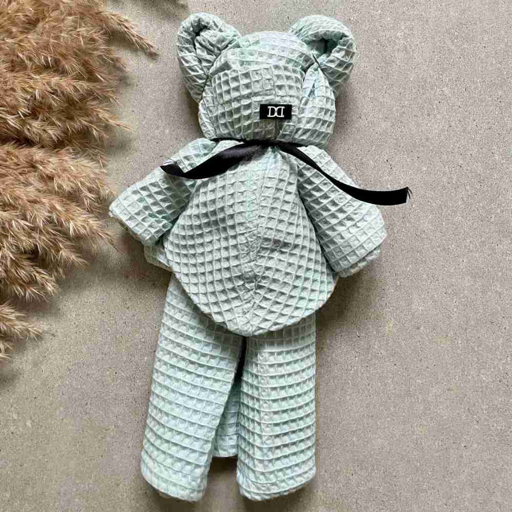 Badeponcho Pastell Tuerkis als Teddybär gebunden ist das perfekte Geschenk für Kleinkinder und Kinder