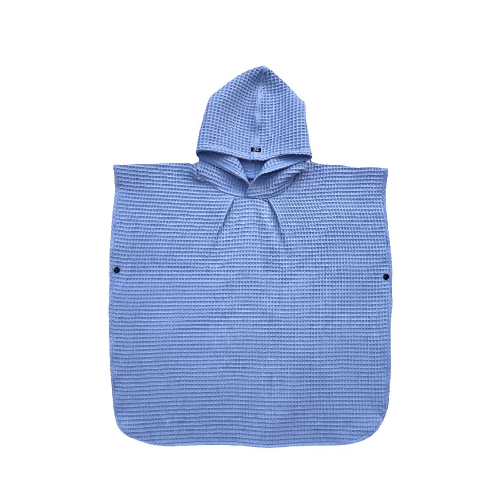 Badeponcho für Kinder in Pastell Blau aus 100% Baumwolle