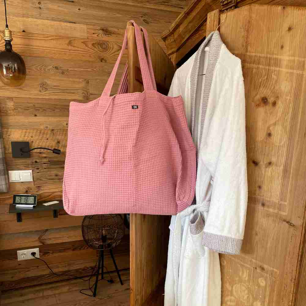 Baumwolltasche in pink besonders praktisch für den Wellnessurlaub